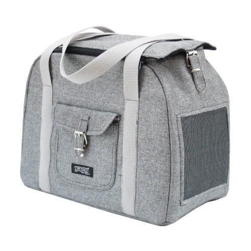 Bolso transportin para perro y gato gris milan